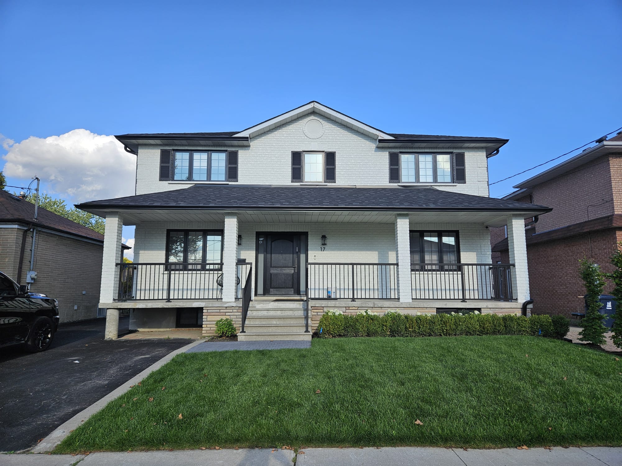 Residential renovation — modern house and lawn